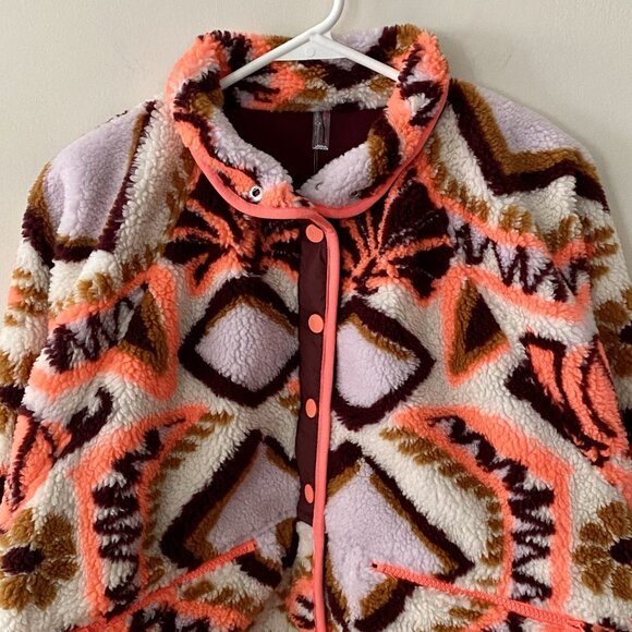 Free People Movement Hit The Slopes Printed Fleece Jacket NWOT - Picture 7 of 9